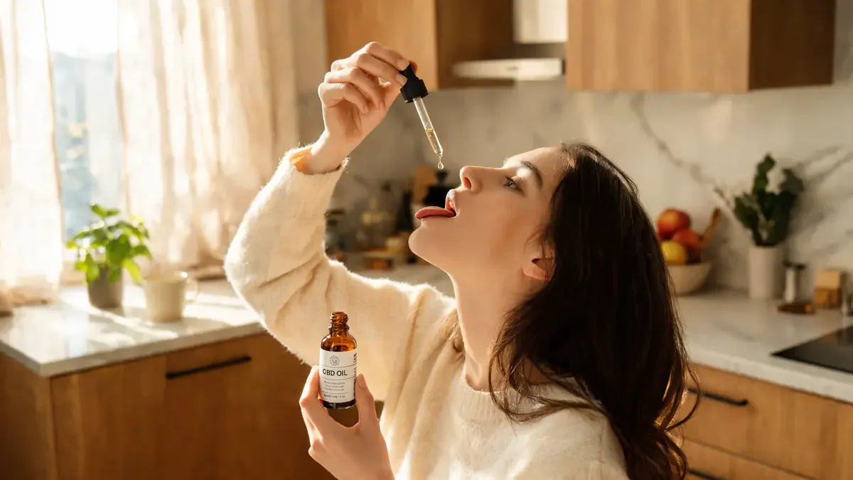 CBD oil bottle for joint pain relief