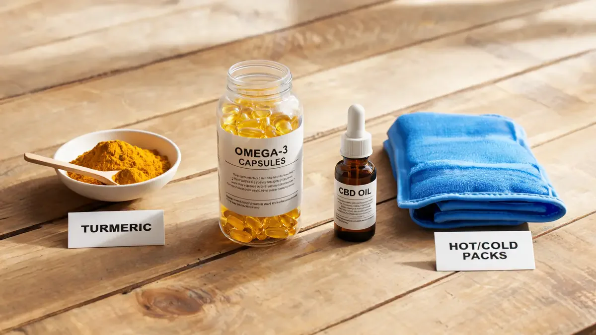 Natural remedies for joint pain including turmeric, omega-3, and CBD oil
